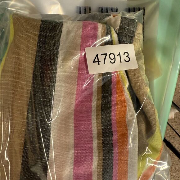 Loft Dress Women 2P Petite Yellow Striped Sheath Midi Button V-Neck Sleeveless - Picture 7 of 7